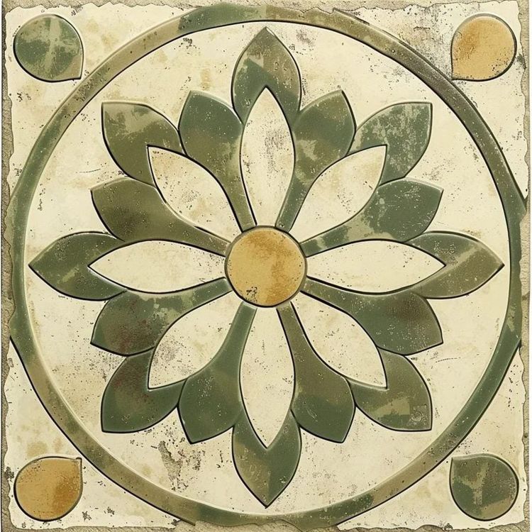 Cypress Petal Kitchen Backsplash Tile Bathroom Shower Floor Tile | Rustic Vintage Farmhouse Ceramic Tile | Mexican Style Custom Tile