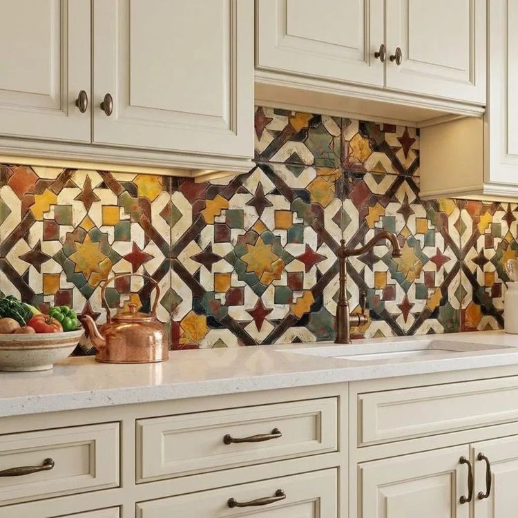 Atlas Desert Mosaic Moroccan-style ceramic tile, design, intricate geometric inspi… photo 2