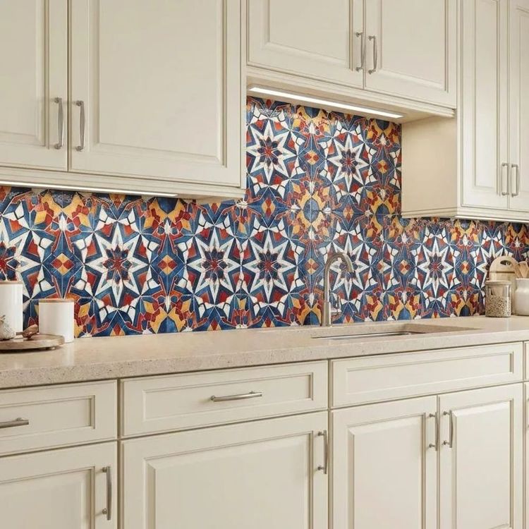 Marrakesh Ember Star Moroccan-style ceramic tile, design, intricate geometric insp… photo 2