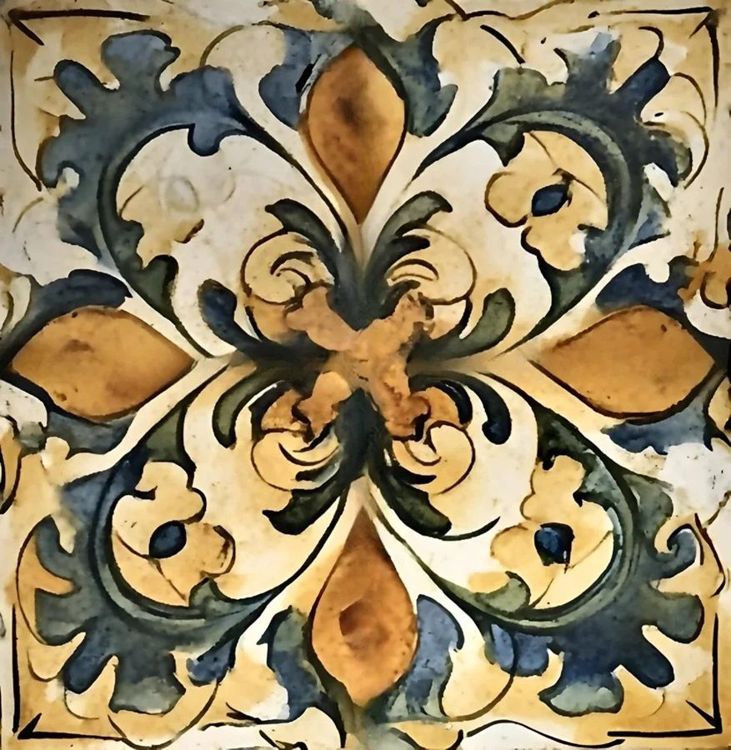 Sienna Terra Fleur tile kitchen bathroom, shower, farmhouse, rustic vintage Italian backsplash idea floor tile T4001