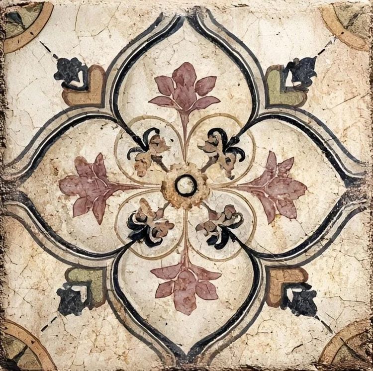 Siena Rosetta Kitchen Backsplash Tile Bathroom Shower Floor Tile | Rustic Vintage Farmhouse Ceramic Tile | Mexican Style Custom Tile