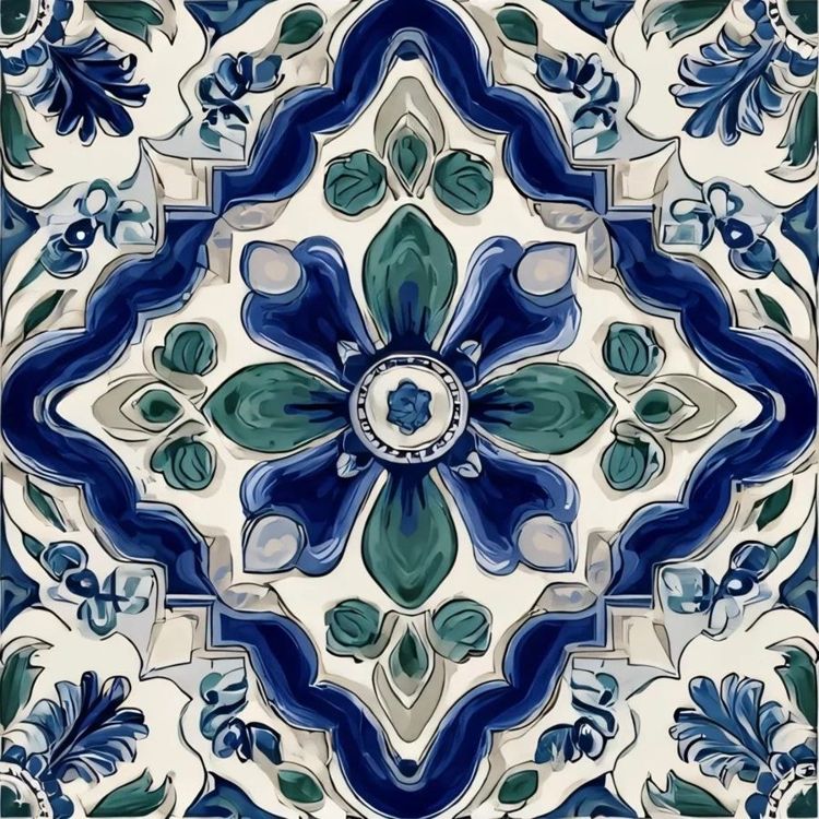 Aegean Bloom Kitchen Backsplash Tile Bathroom Shower Floor Tile | Rustic Vintage Farmhouse Ceramic Tile | Mexican Style Custom Tile