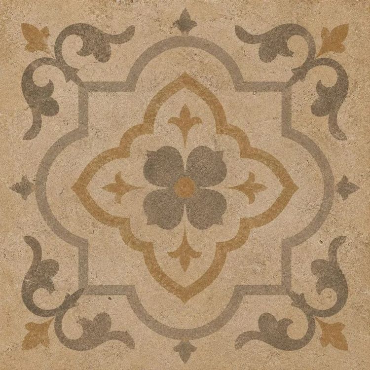 Bellamoro™ Mediterranean-style ceramic tile, design, intricate geometric inspired shapes, hand-painted look, rich Mediterranean kitchen