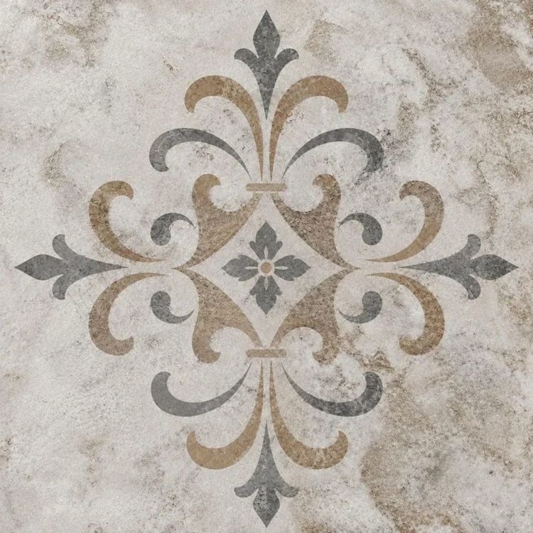 Bourbon Fleur™ Porcelain 6 inch Tile – Mediterranean Vintage, Rustic Tuscan Backsplash, Wall Tile, Antique Kitchen Shower