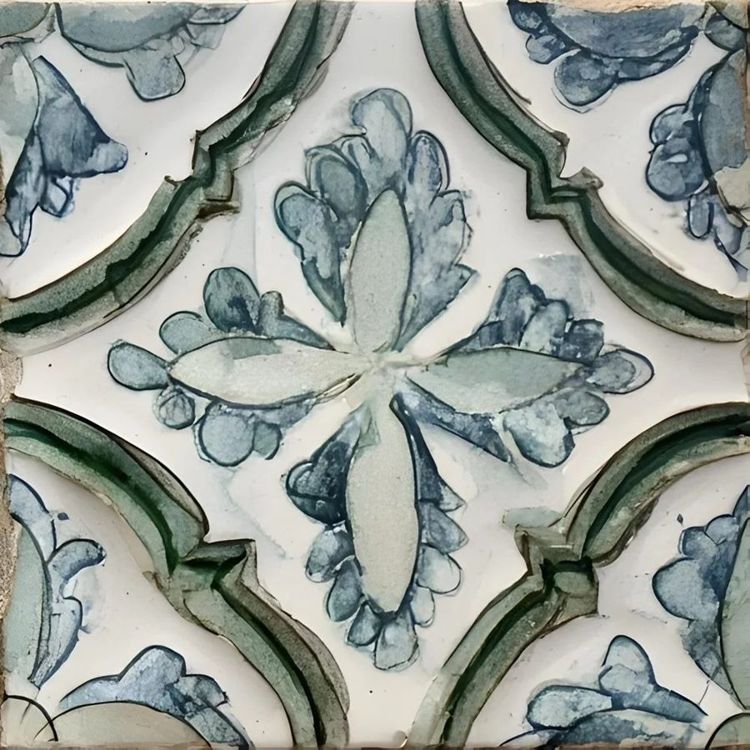 Verdant Bloom Kitchen Backsplash Tile Bathroom Shower Floor Tile | Rustic Vintage Farmhouse Ceramic Tile | Mexican Style Custom Tile TB-4